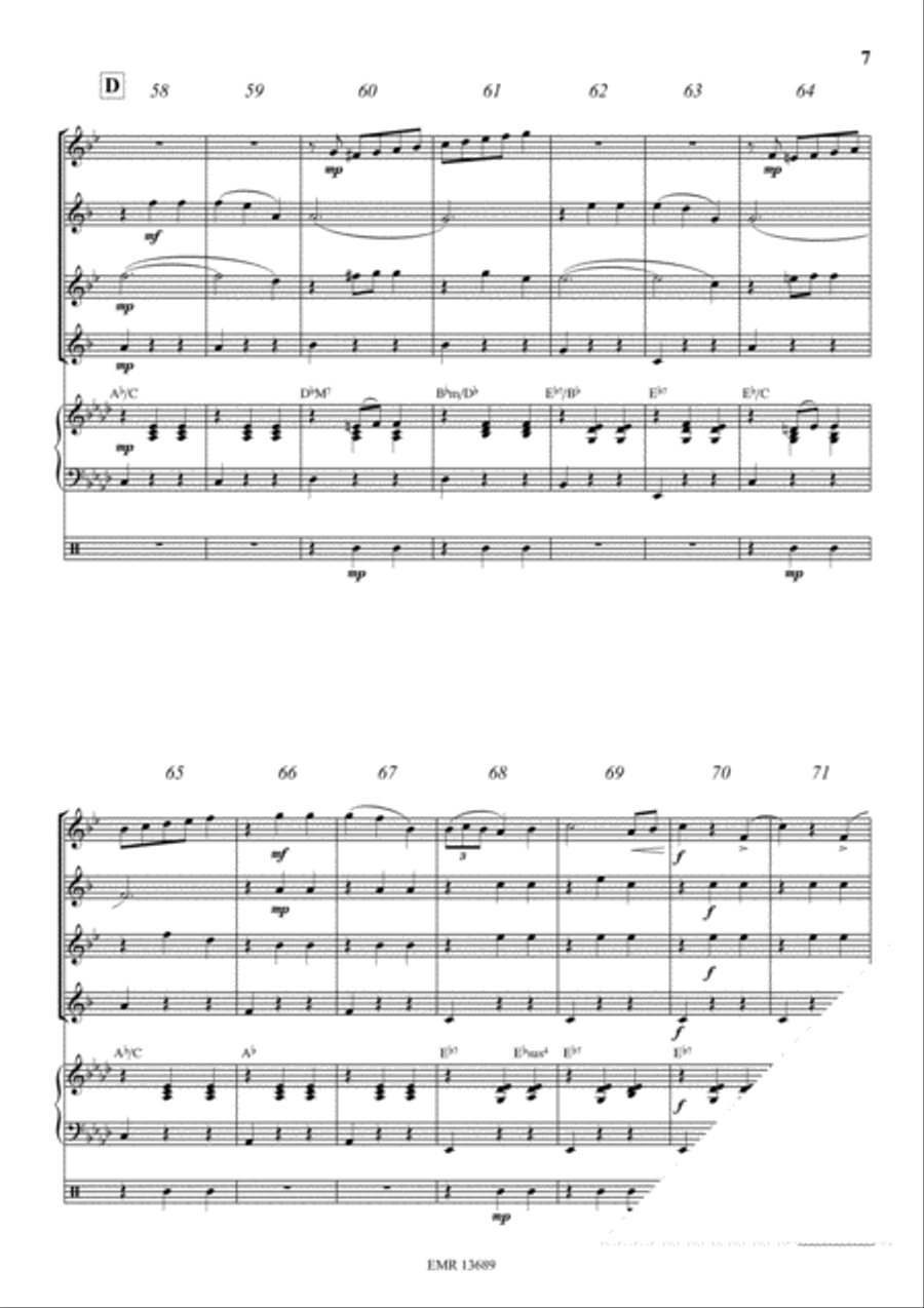 Emperor Waltz Saxophone Quartet scores gallery preview page 7