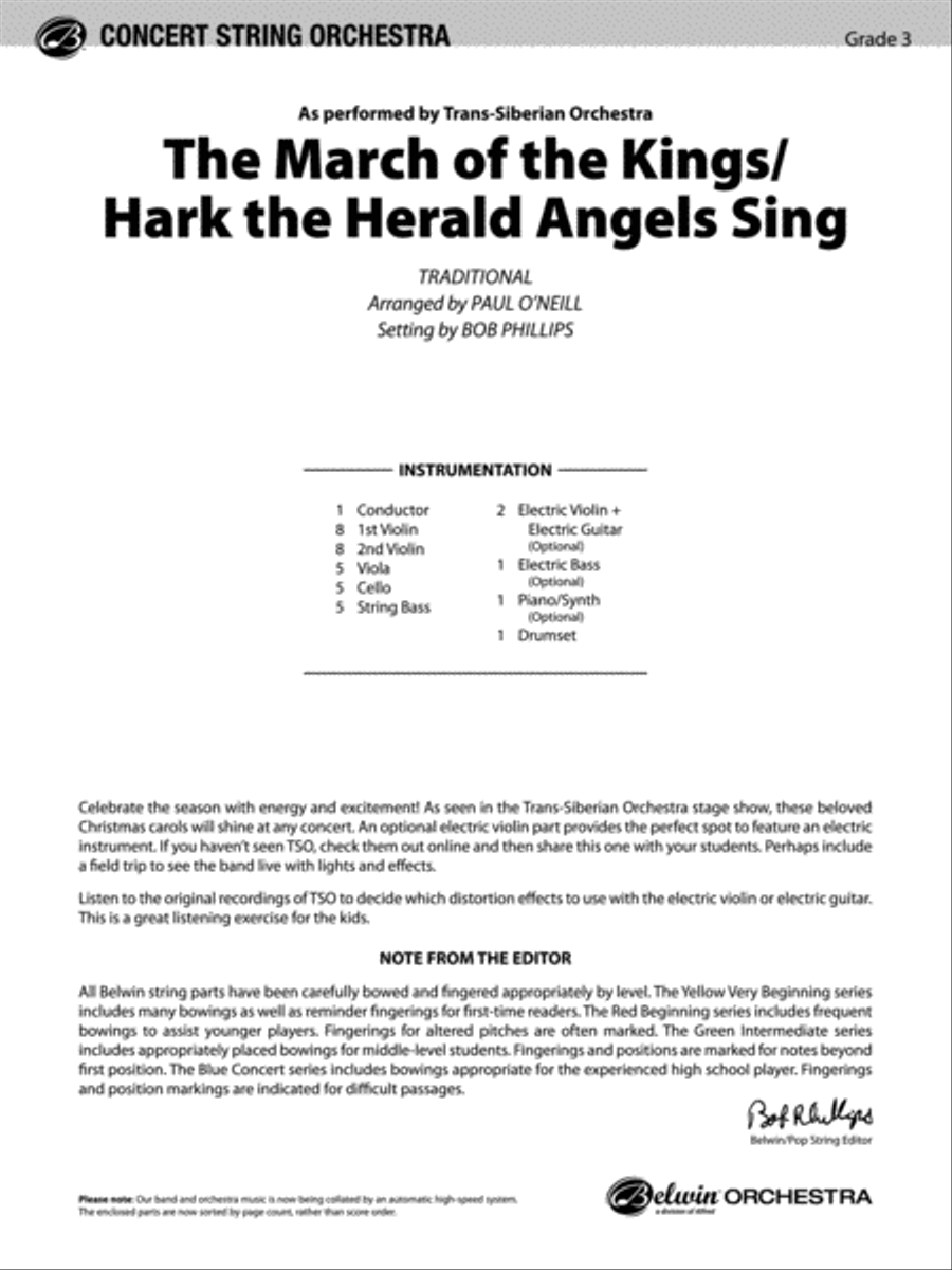 The March of the Kings / Hark the Herald Angels Sing: Score