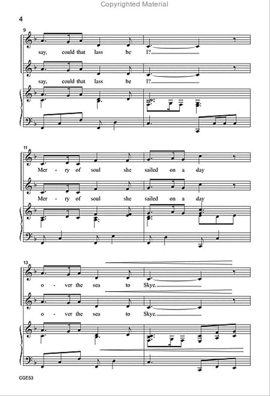 Over the Sea to Skye (SSA with Opt. Violin) SSA scores gallery preview page 3
