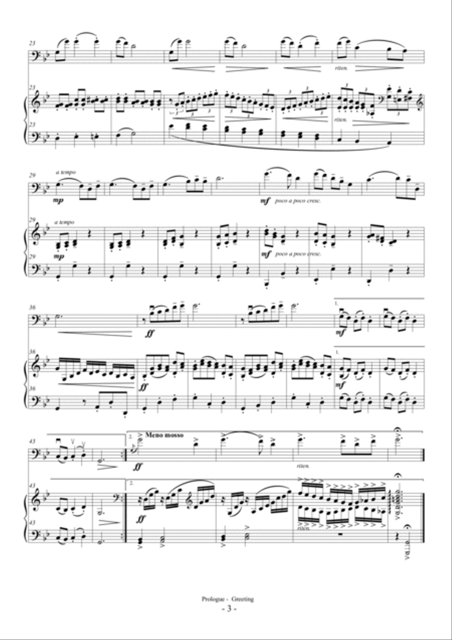 Korean Simple Suite No.1 (For Cello and Piano) Piano scores gallery preview page 3