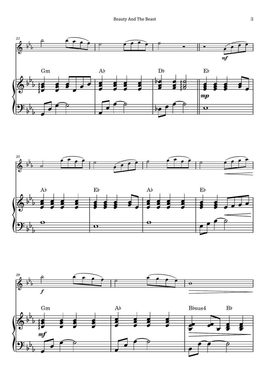 Beauty And The Beast Chamber Music scores gallery preview page 3