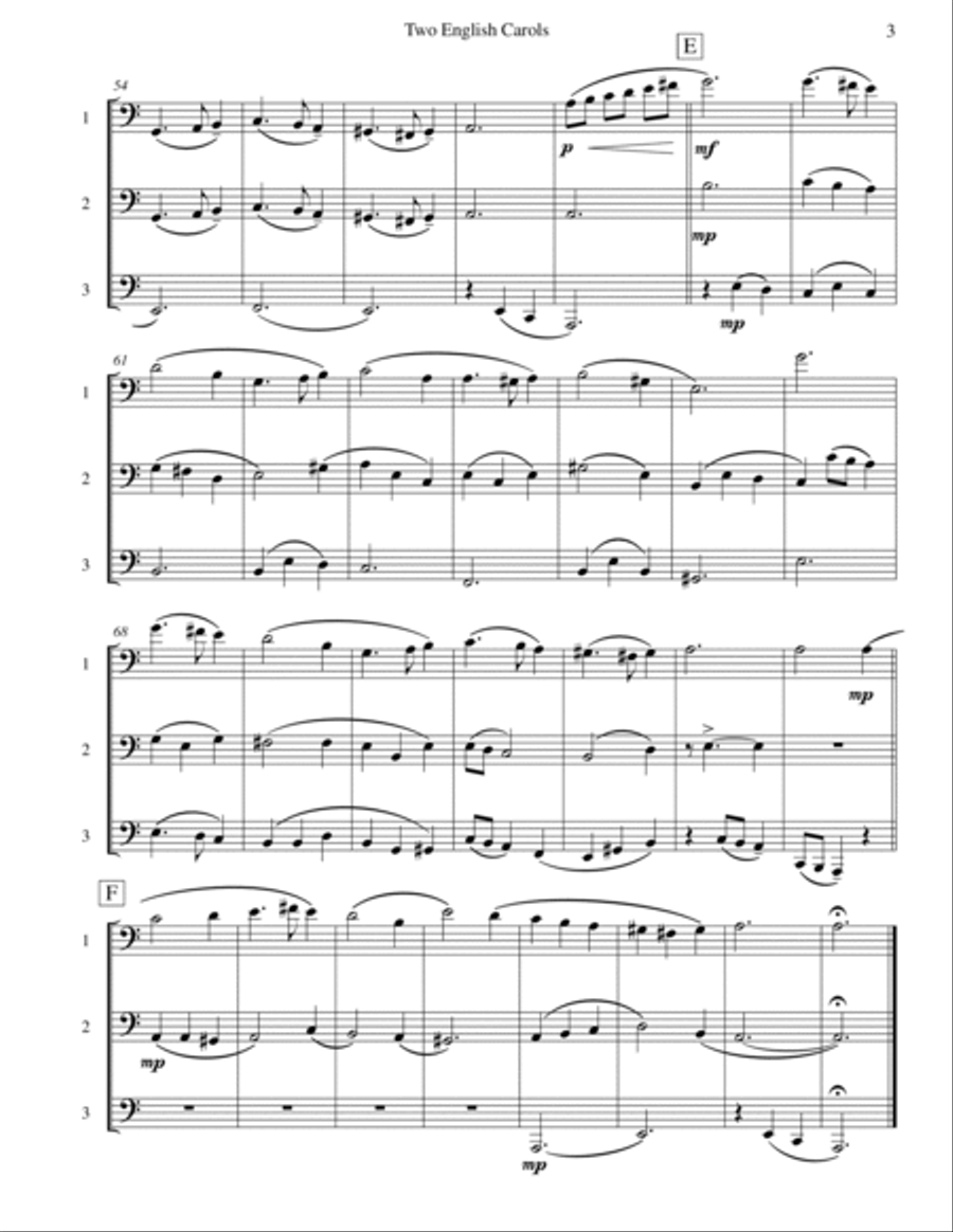 Two English Carols (Coventry Carol; What Child Is This?) - Tuba Trio Two English Carols (Coventry Carol; What Child Is This?) - Tuba Trio Brass Trio scores gallery preview page 3