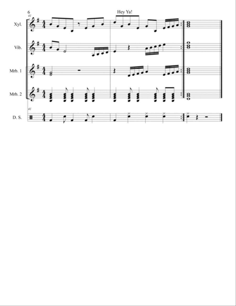 Hey Ya! Percussion Ensemble scores gallery preview page 6