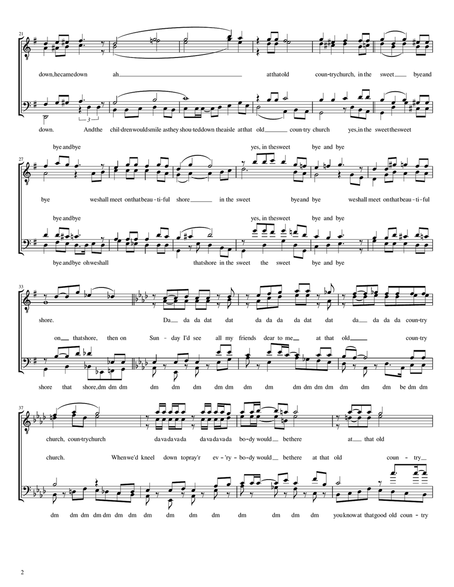 Old Country Church, The Old Country Church, The TTBB scores gallery preview page 2