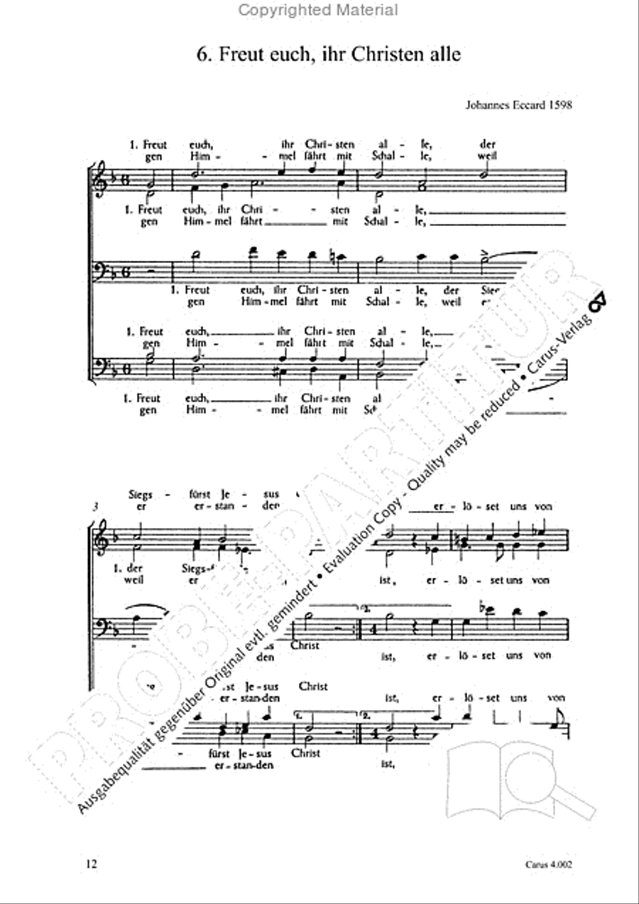 Eccard: 29 Choralbearbeitungen Collection / Songbook scores gallery preview page 13