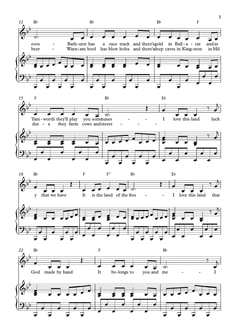 I Love This Land I Love This Land Piano, Vocal scores gallery preview page 3