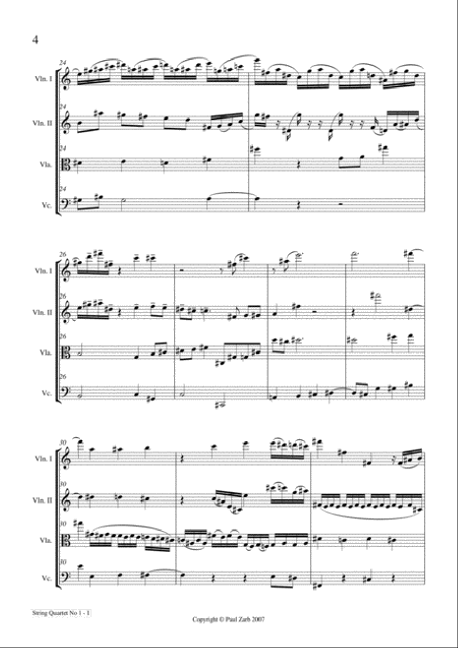 String Quartet No 1 String Quartet No 1 String Quartet scores gallery preview page 4