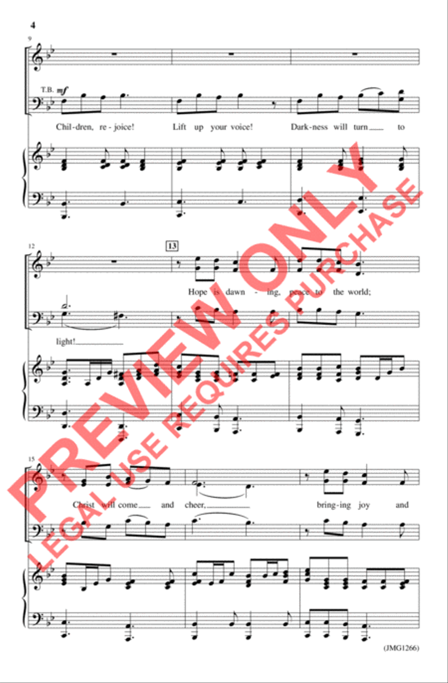 Rejoice! Your Light Has Come 4-Part scores gallery preview page 3