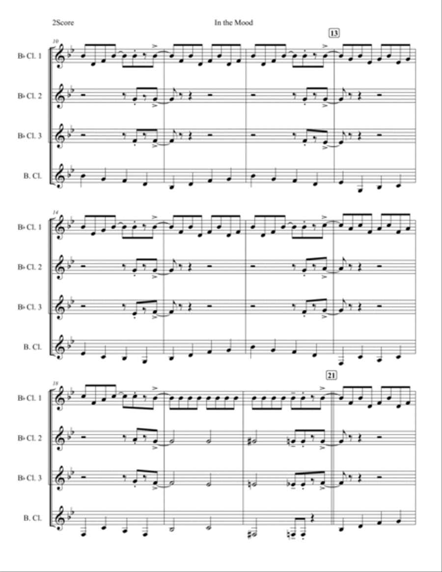 In The Mood Woodwind Quartet scores gallery preview page 3