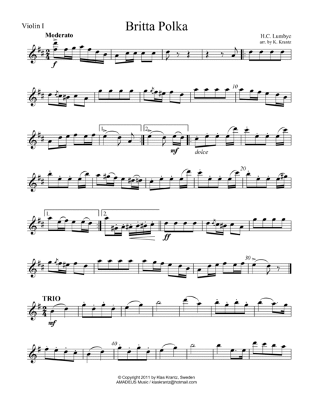 Britta Polka (D Major) for string quartet image number null