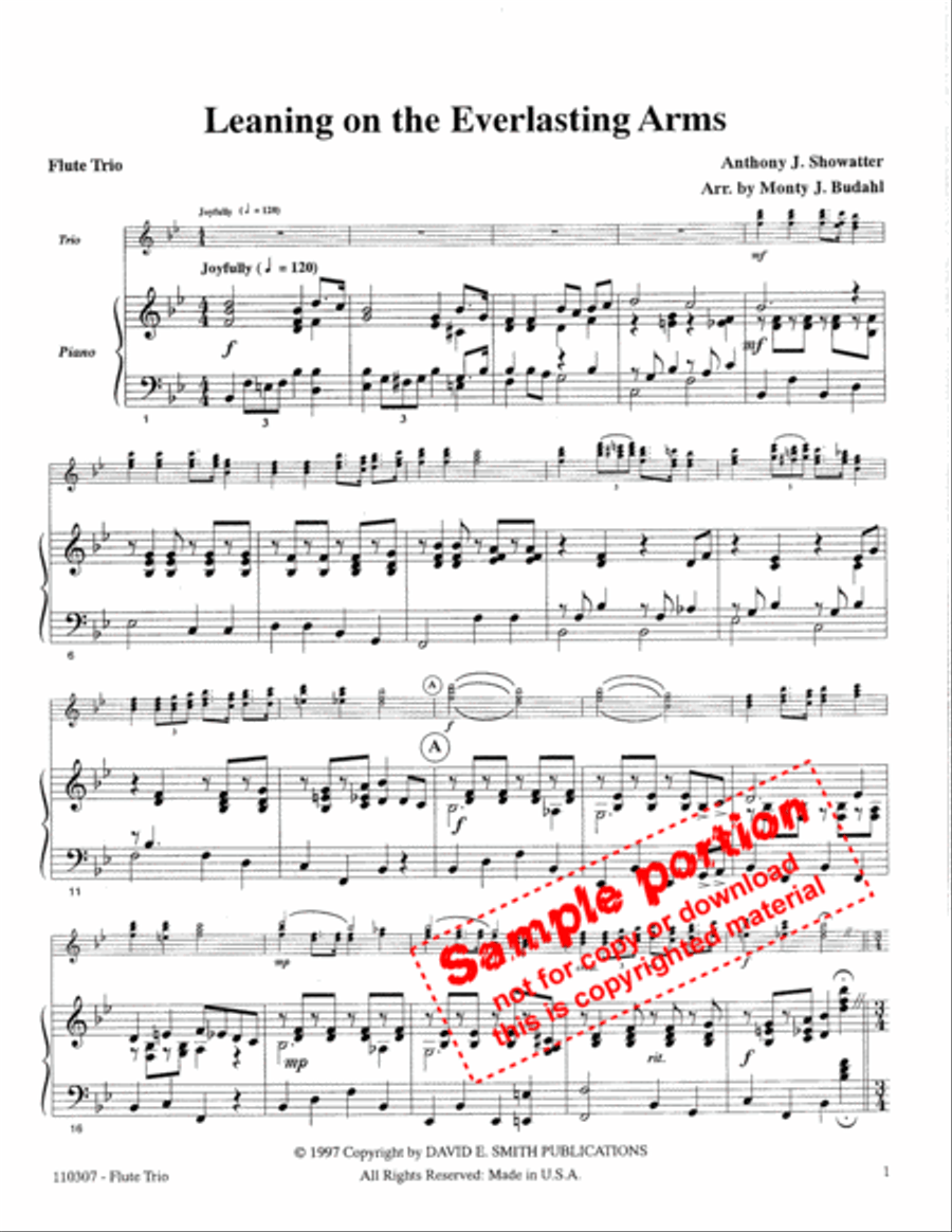 Leaning On The Everlasting Arms (acc) Flute scores gallery preview page 2