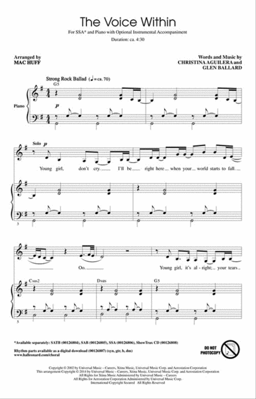 The Voice Within SSA scores gallery preview page 2