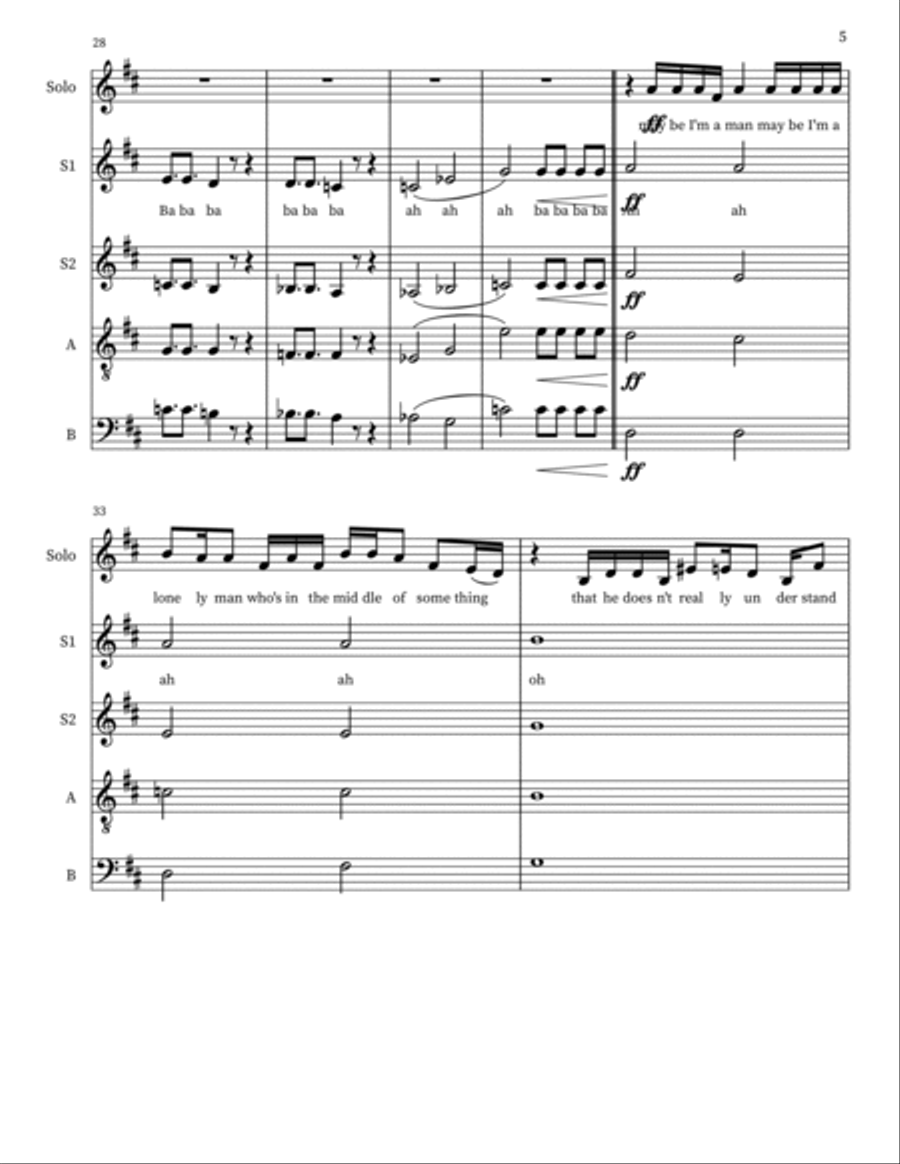 Maybe I'm Amazed 4-Part scores gallery preview page 5