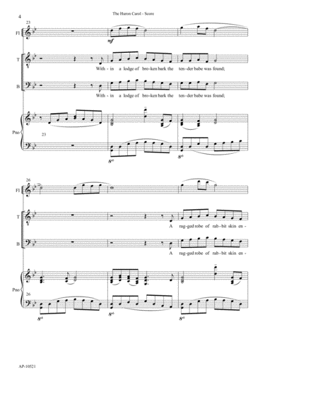 The Huron Carol - SATB choir, flute, piano image number null
