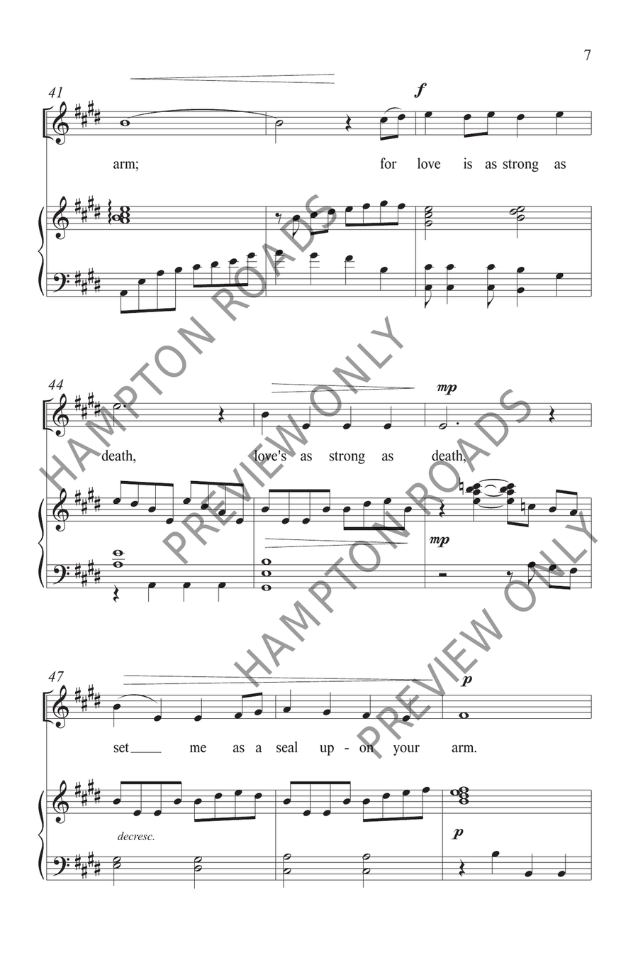 Set Me As a Seal Unison Choir scores gallery preview page 8