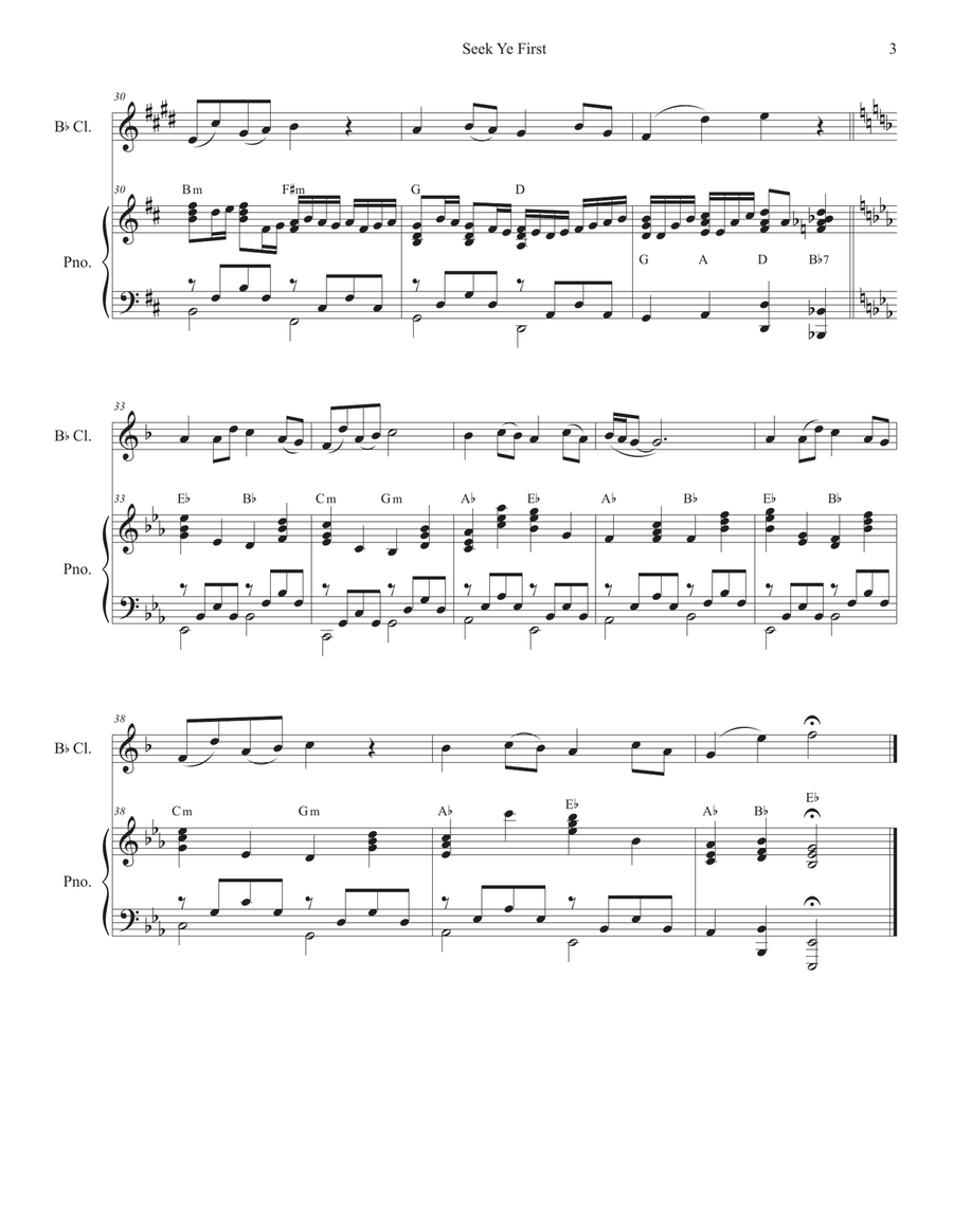 Seek Ye First B-Flat Clarinet scores gallery preview page 3