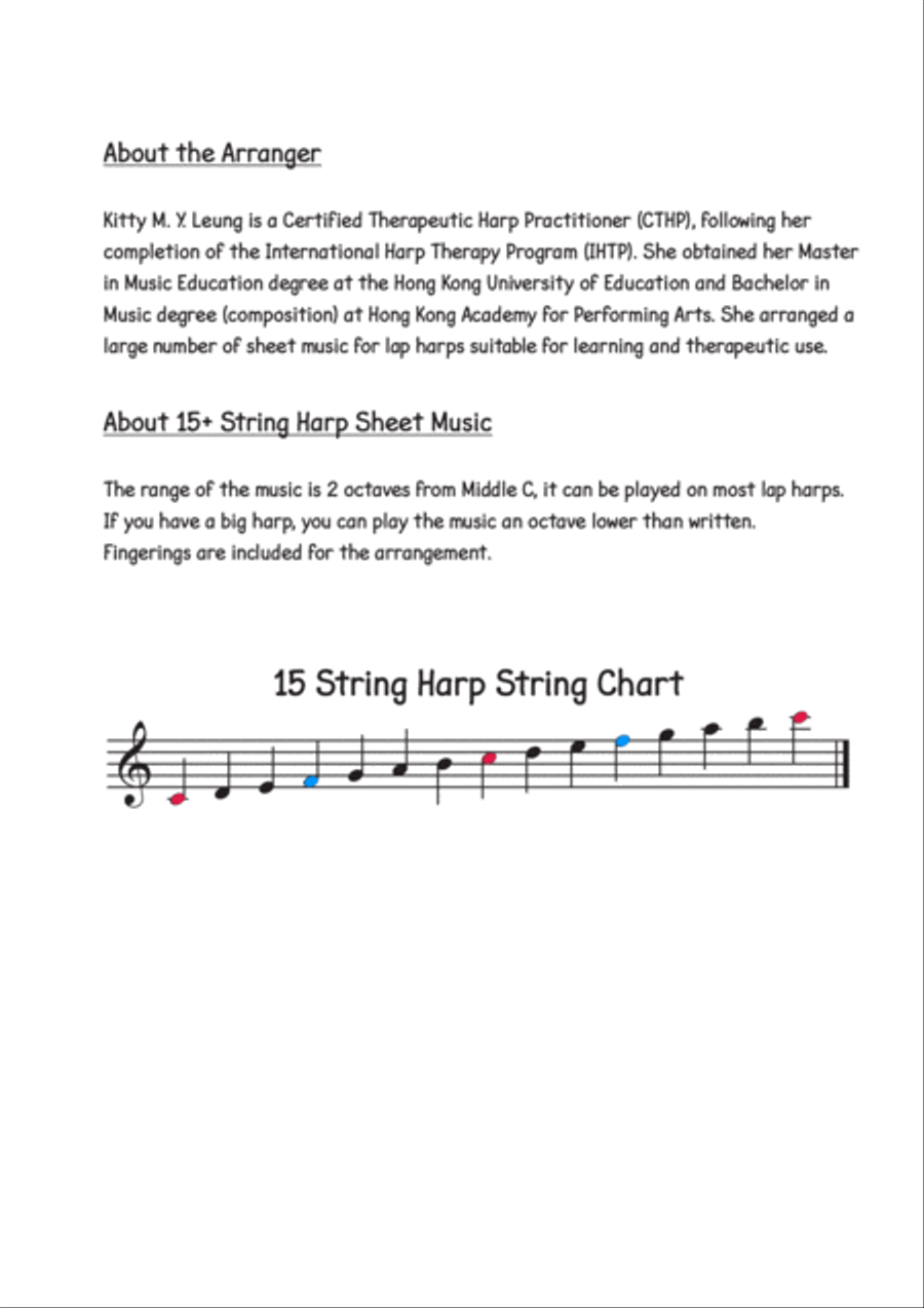 Twinkle Twinkle Little Star - 15 String Harp Celtic Harp scores gallery preview page 2