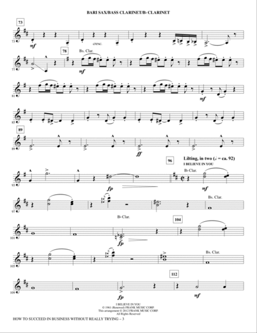 How to Succeed In Business Without Really Trying (Medley) - Baritone Sax Choir scores gallery preview page 3