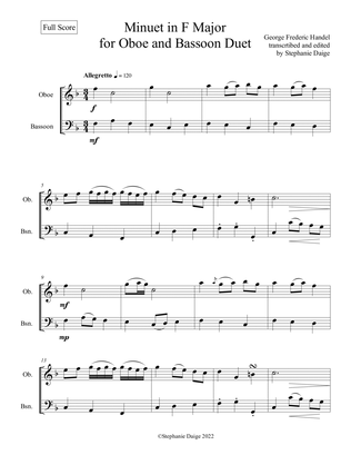Handel Minuet in F Major for Oboe and Bassoon duet