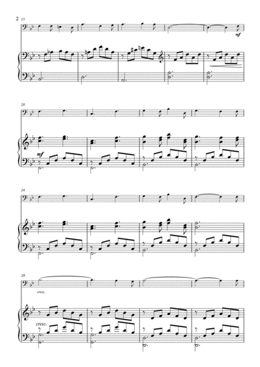 O Holy Night. For Solo Trombone/Euphonium in C (bass clef) and Piano image number null