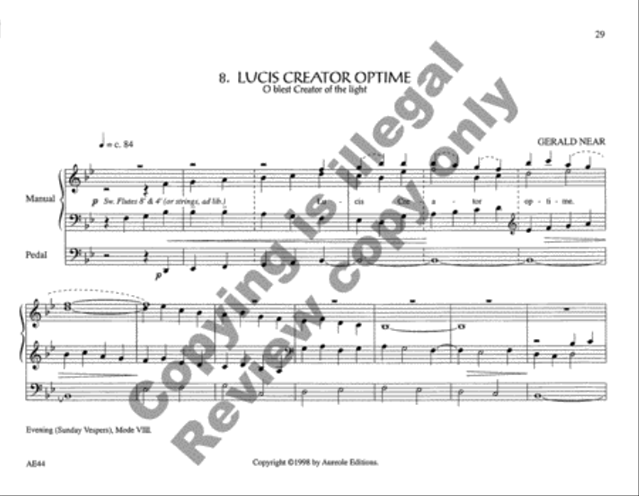 Chantworks, Set III Ascension, Pentecost, Trinity, Corpus Christi, Morning, Evening Organ scores gallery preview page 12