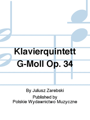 Book cover for Piano Quintet in G minor Op. 34