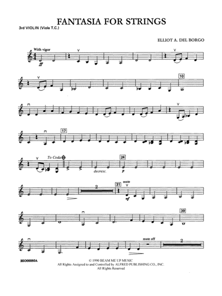Fantasia for Strings: 3rd Violin (Viola [TC])