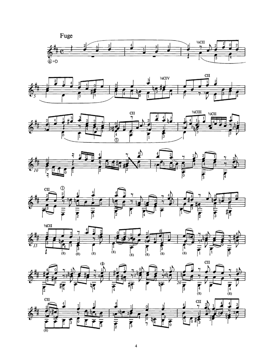 Prelude, Fugue And Allegro BWV 998 Acoustic Guitar scores gallery preview page 4