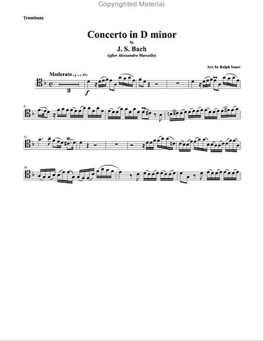 Concerto in D minor for Trombone & Piano Piano Accompaniment scores gallery preview page 2