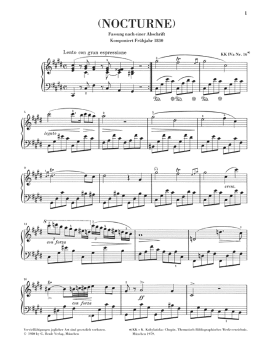 Nocturne in C Sharp minor Op. Posth. Piano Solo scores gallery preview page 2
