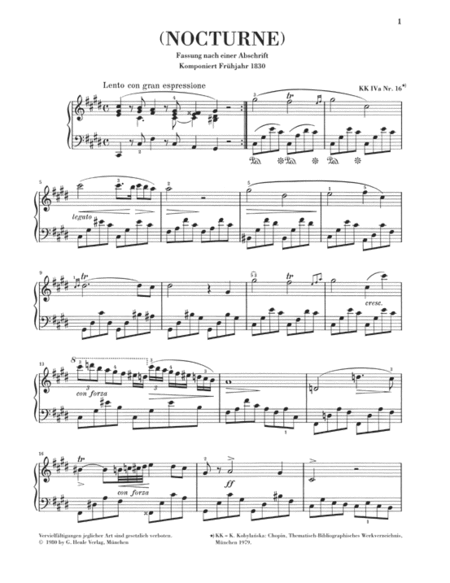 Nocturne in C Sharp minor Op. Posth.