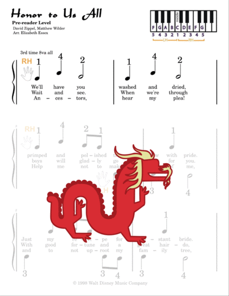 Honor To Us All Easy Piano scores gallery preview page 2