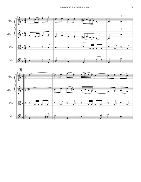 Pasodoble Venezolano - String Quartet (Score and Parts) image number null