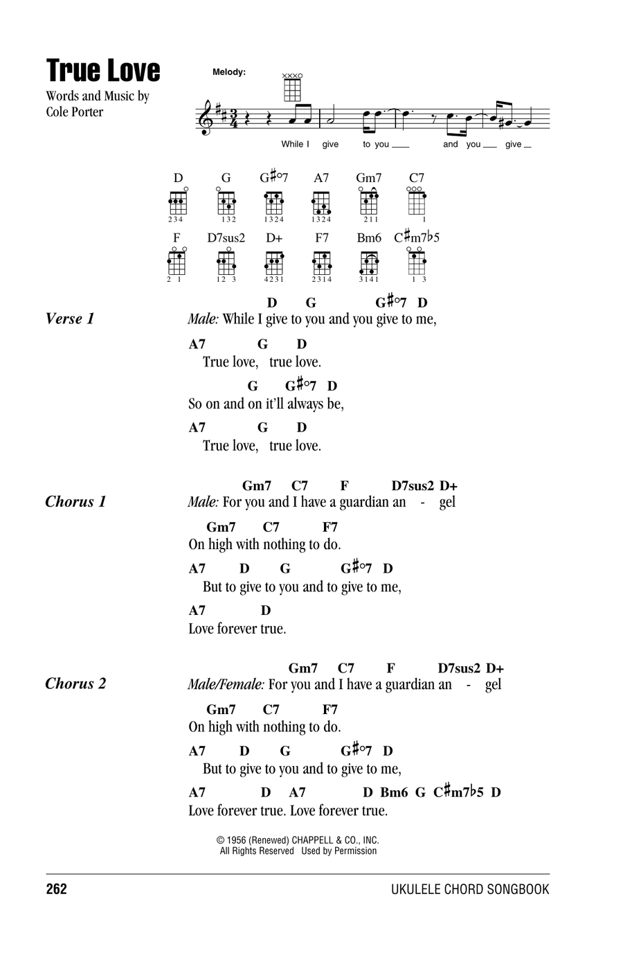 True Love (from High Society) Ukulele scores gallery preview page 1