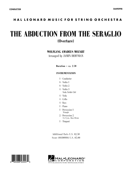 The Abduction From The Seraglio (Overture) - Full Score