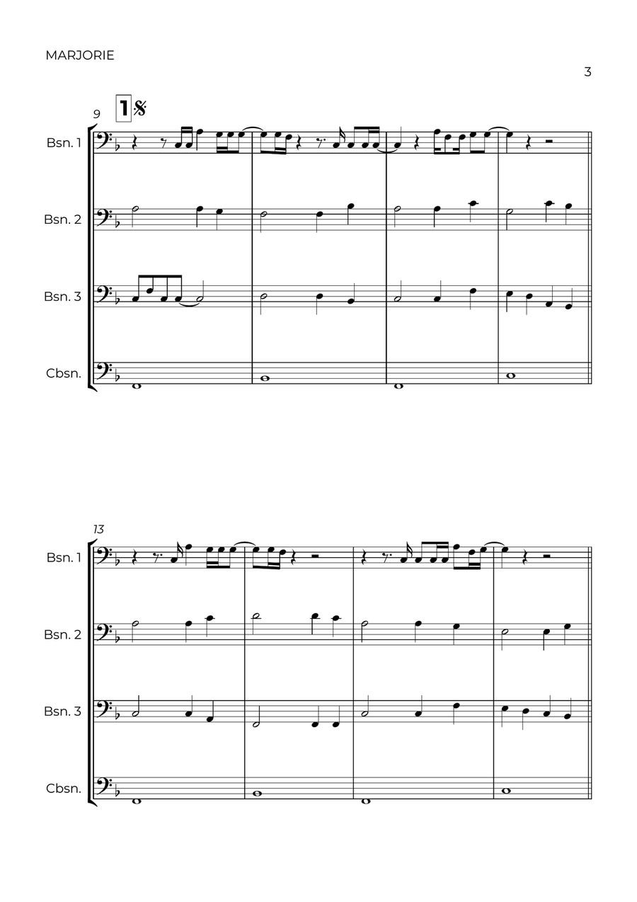 Marjorie Bassoon Quartet scores gallery preview page 3