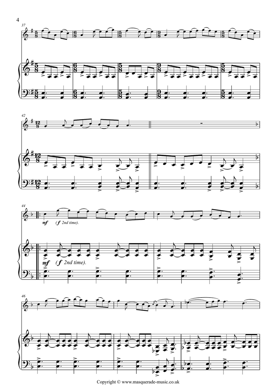 Celtic VII (Flute & Piano) taken from 'Celtic Collage' Flute Solo scores gallery preview page 4