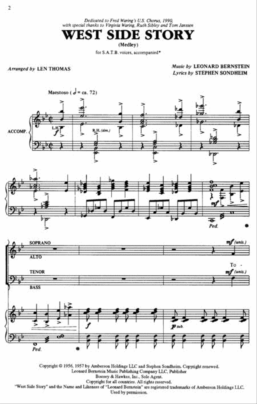 West Side Story 4-Part scores gallery preview page 2