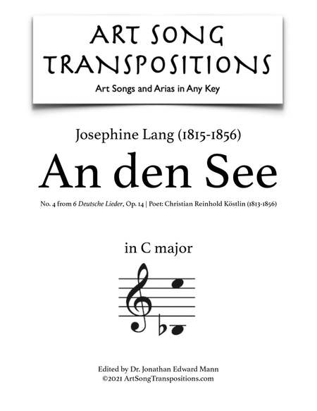 LANG: And den See, Op. 14 no. 4 (transposed to C major)
