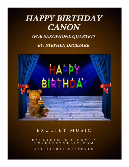 Happy Birthday Canon (for Saxophone Quartet and Piano) image number null
