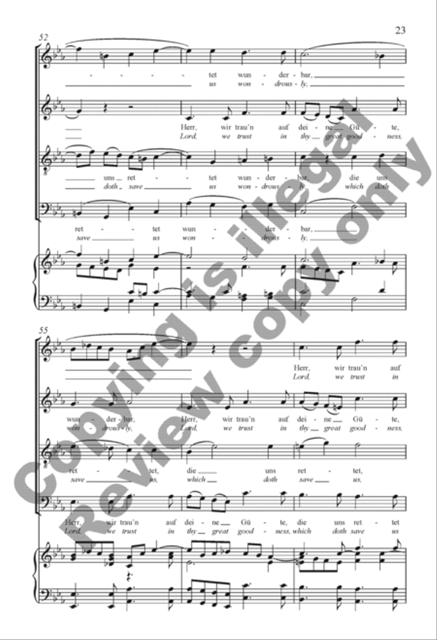 Drei Geistliche Lieder (Three Sacred Songs) 4-Part scores gallery preview page 42