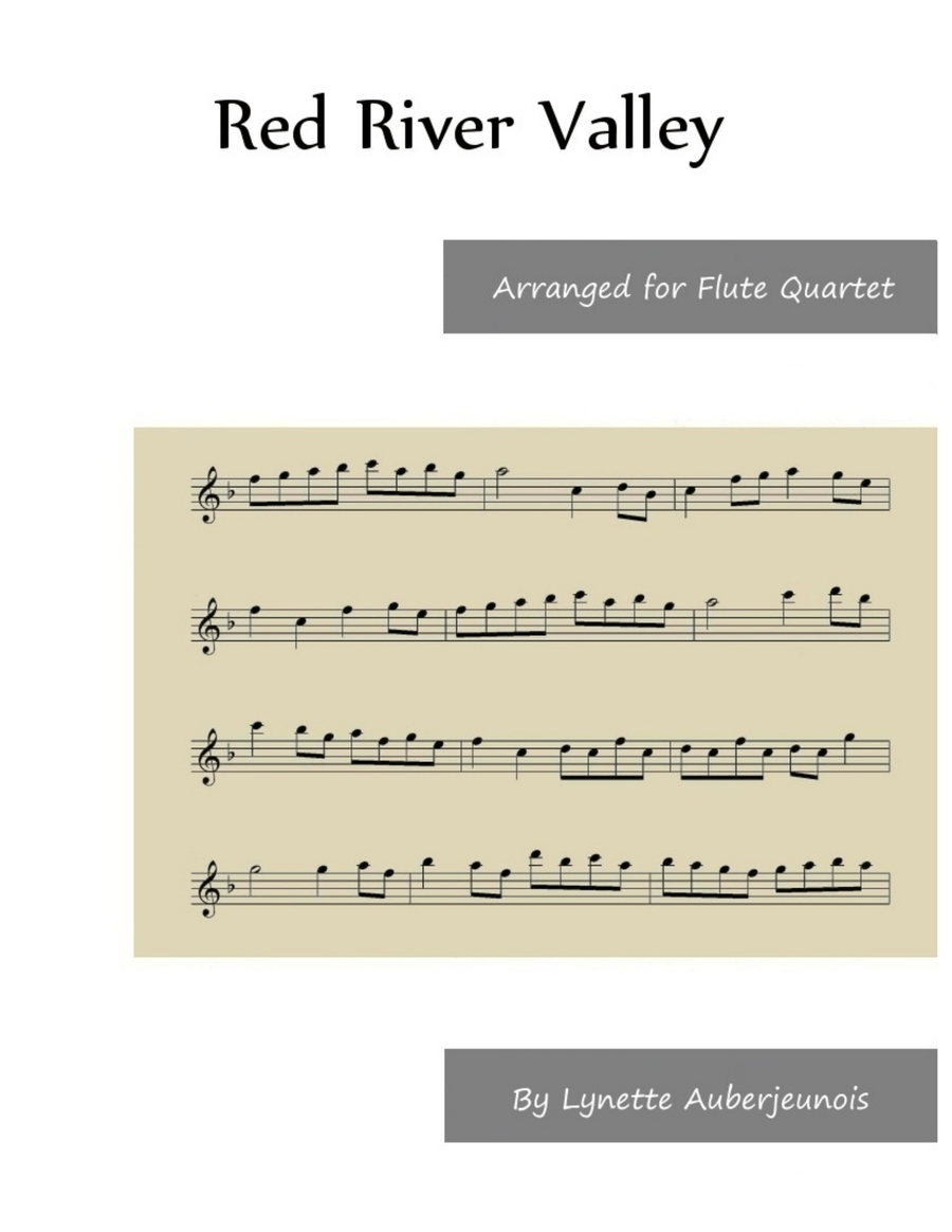 Red River Valley - Flute Quartet Flute Quartet scores gallery preview page 1