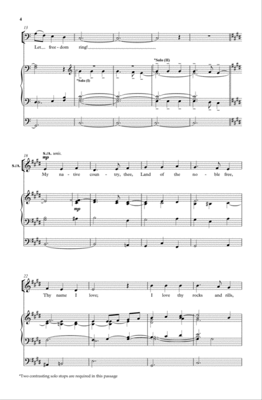 My country, 'tis of thee 4-Part scores gallery preview page 3