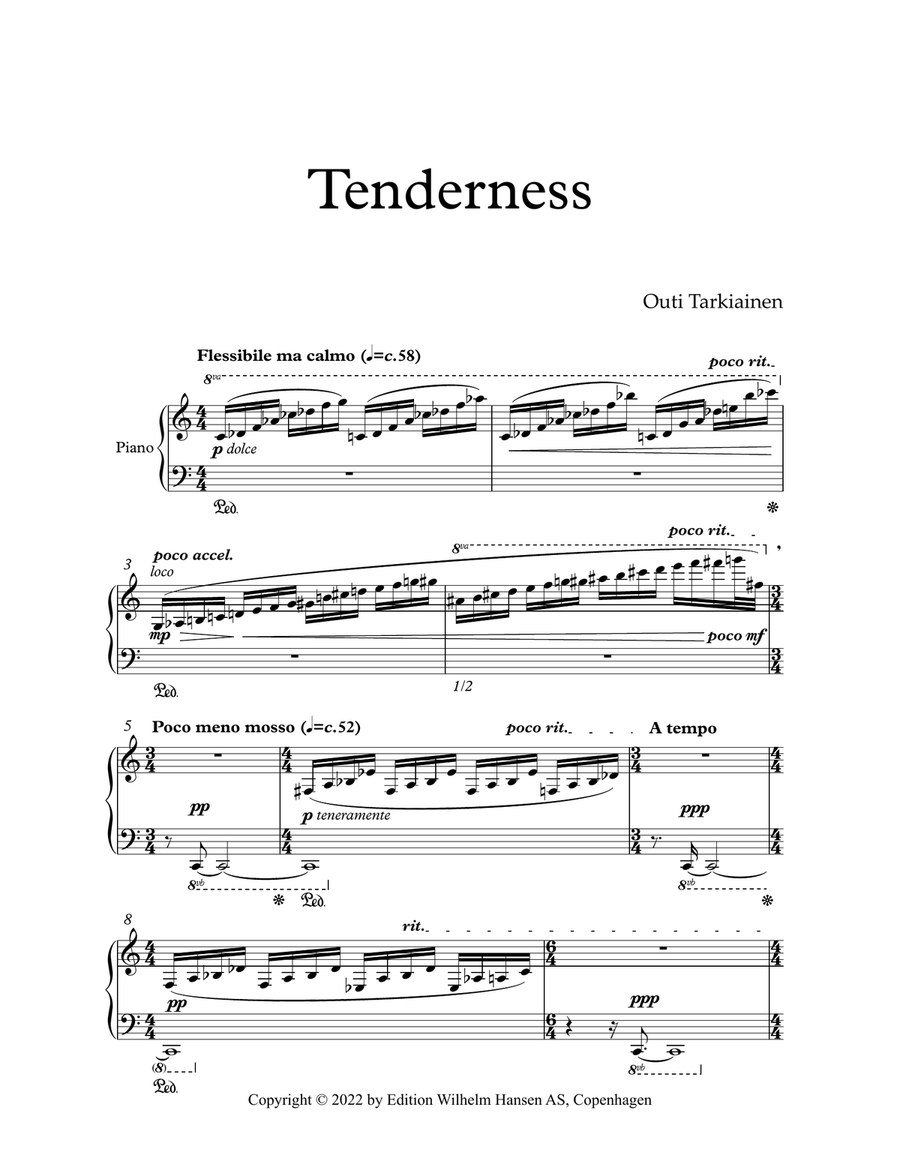 Tenderness Piano Solo scores gallery preview page 1