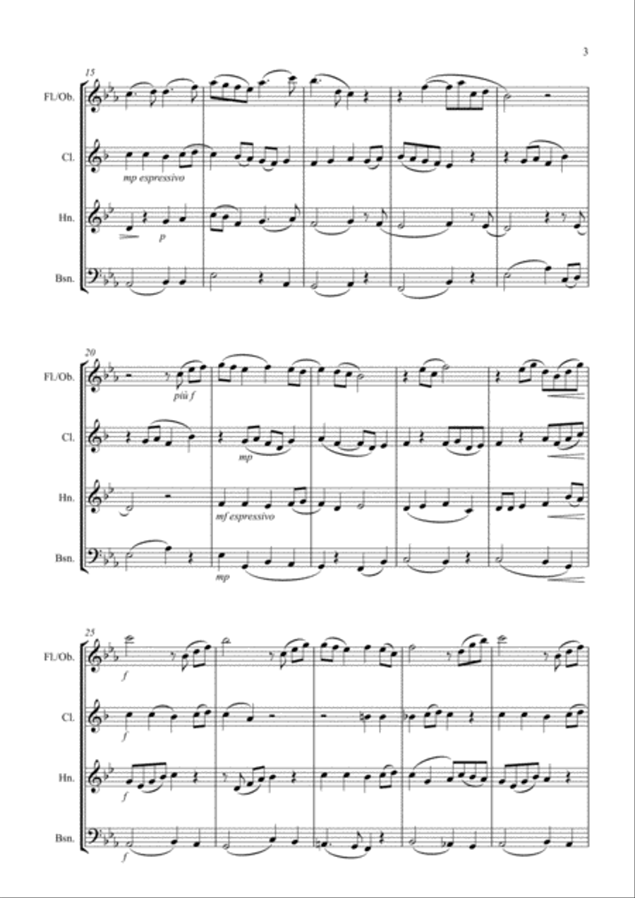 Romance Woodwind Quartet scores gallery preview page 3