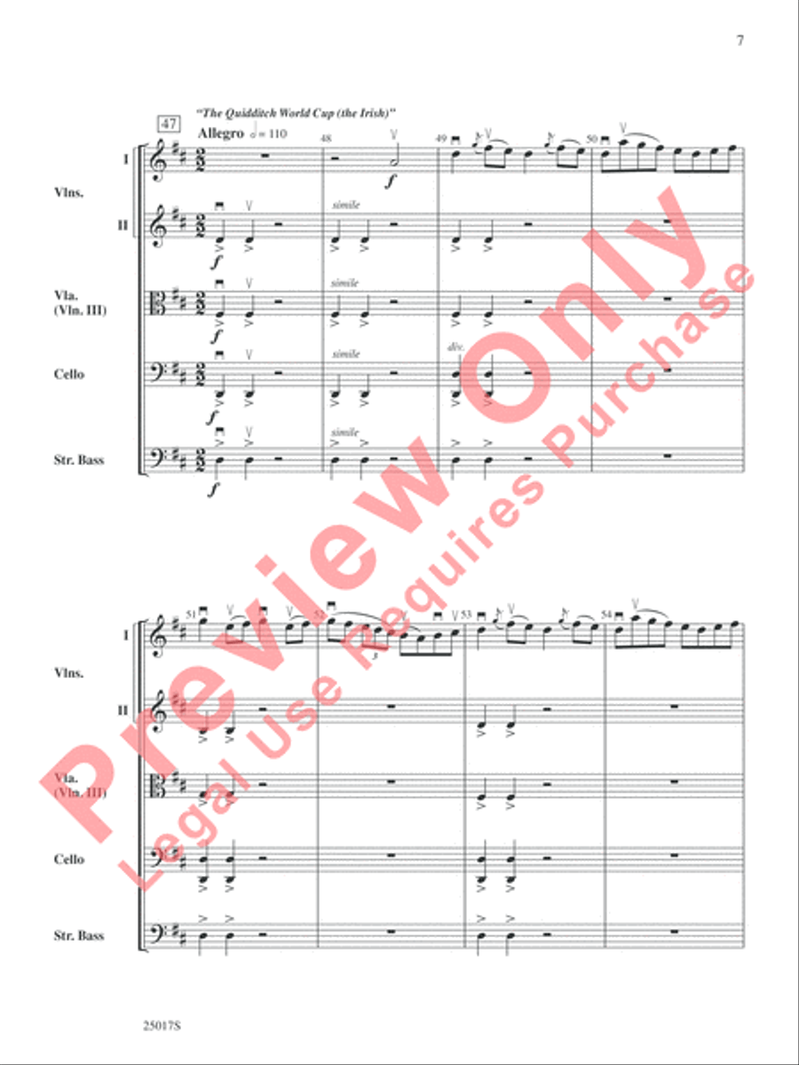 Harry at Hogwarts, Themes from Harry Potter and the Goblet of Fire String Orchestra scores gallery preview page 8