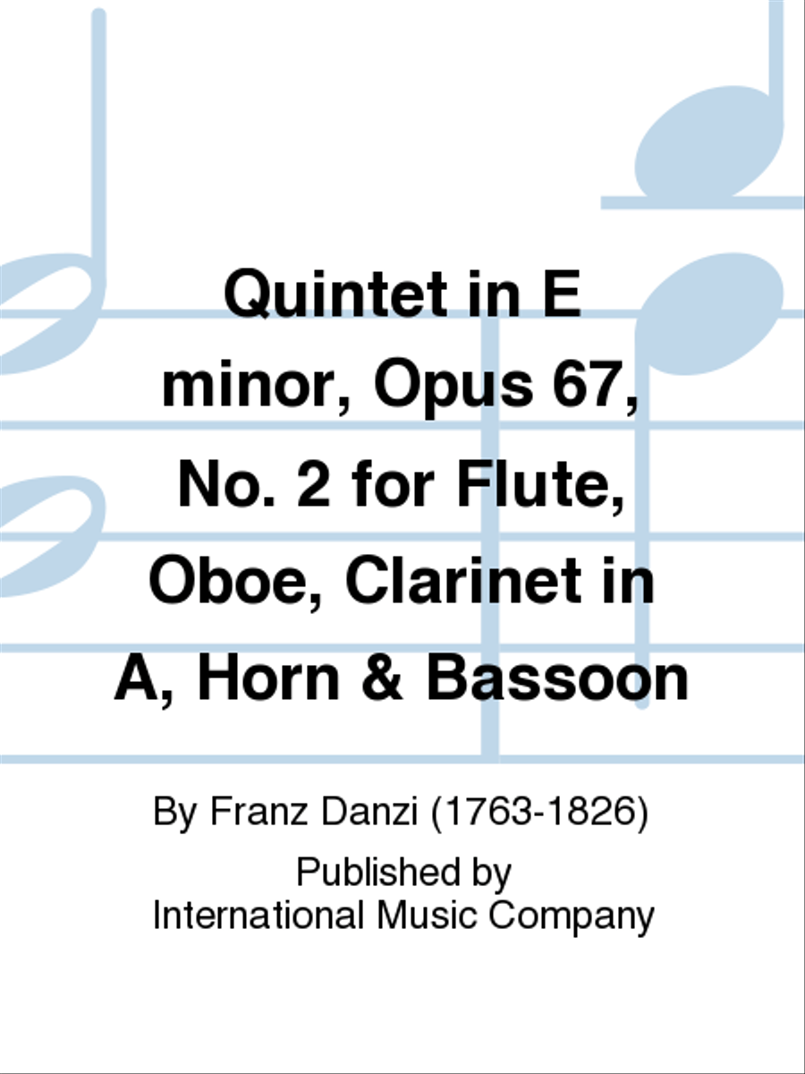 Quintet In E Minor, Opus 67, No. 2 For Flute, Oboe, Clarinet In A, Horn & Bassoon Woodwind Quintet scores gallery preview page 1