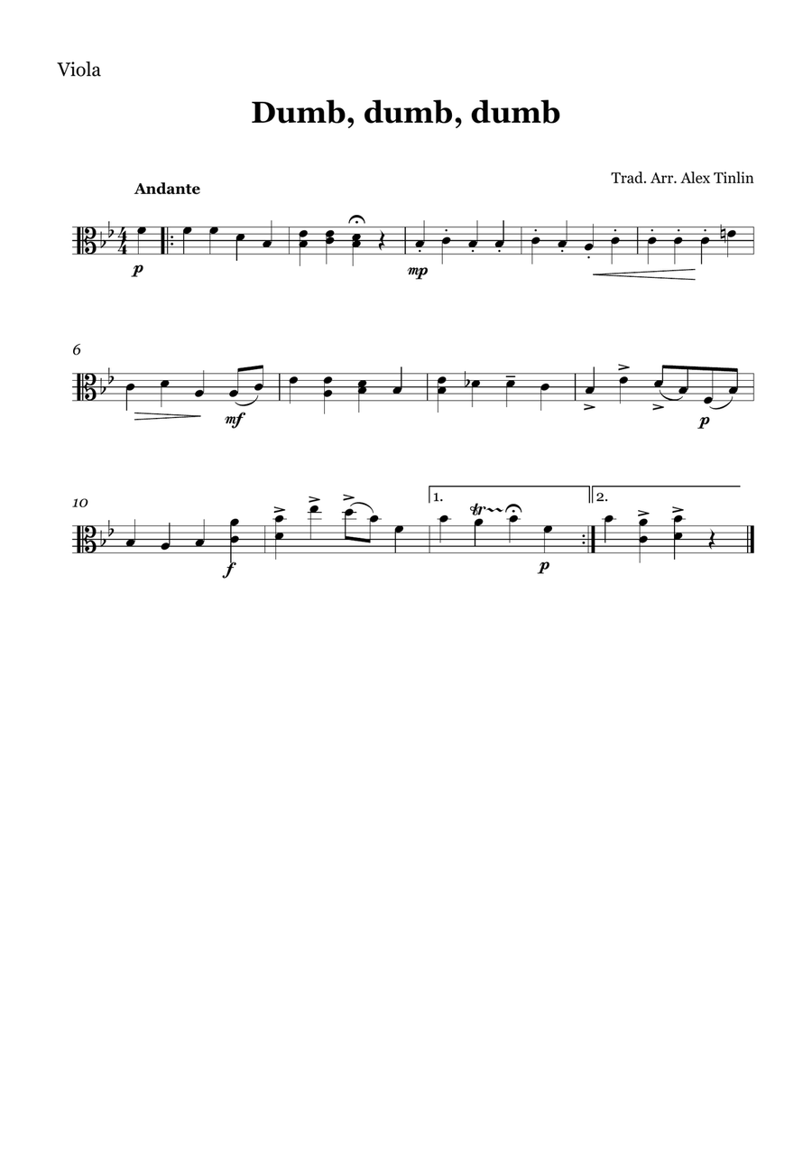Dumb, dumb, dumb String Quartet scores gallery preview page 3