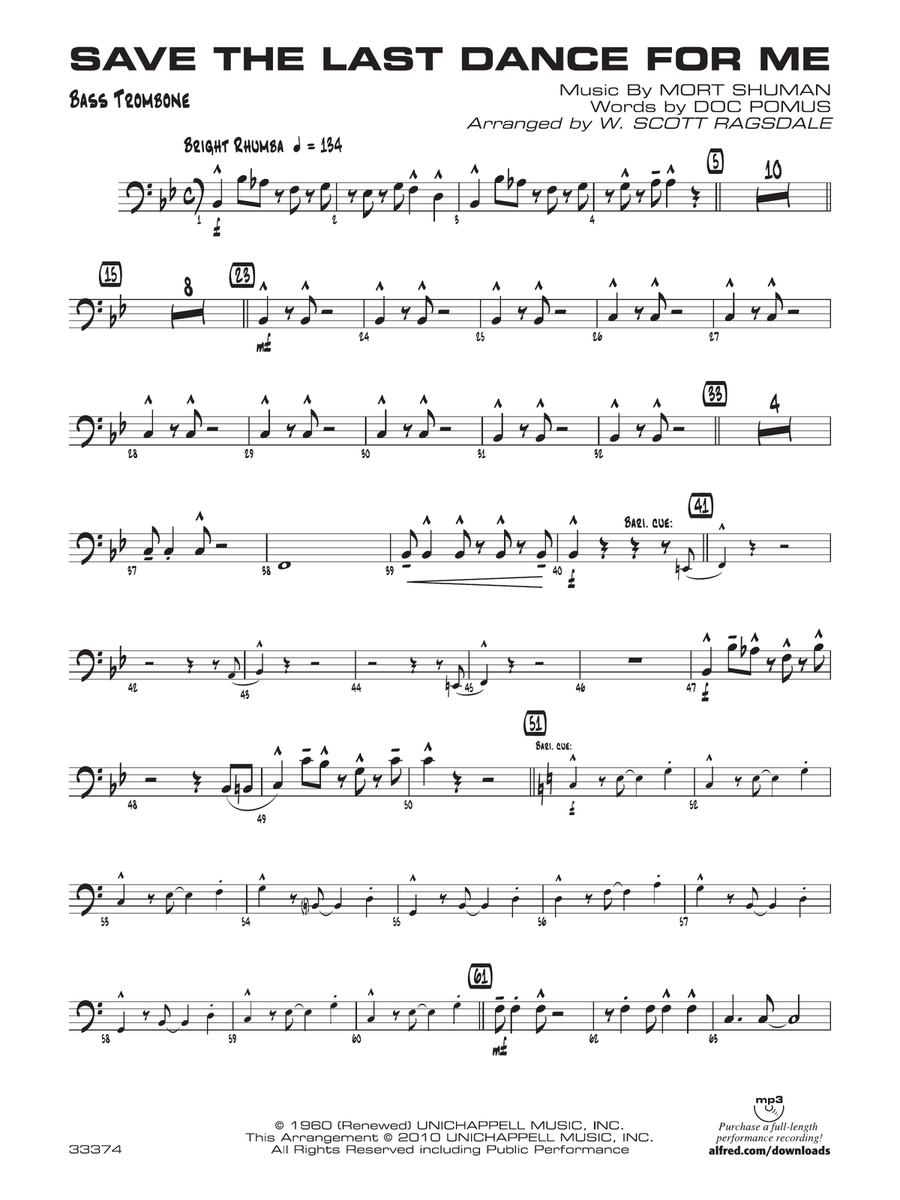Save the Last Dance for Me: Bass Trombone