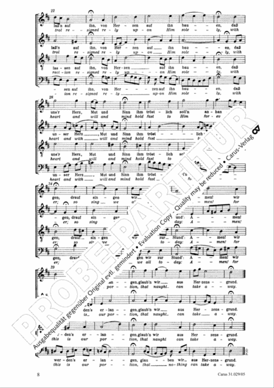 We thank Thee, Lord, God, we thank Thee, Lord (Wir danken dir, Gott, wir danken dir) 4-Part scores gallery preview page 9